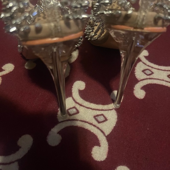 Azalea Wang Clear Heels with Silver and Gold Studs - Picture 3 of 8